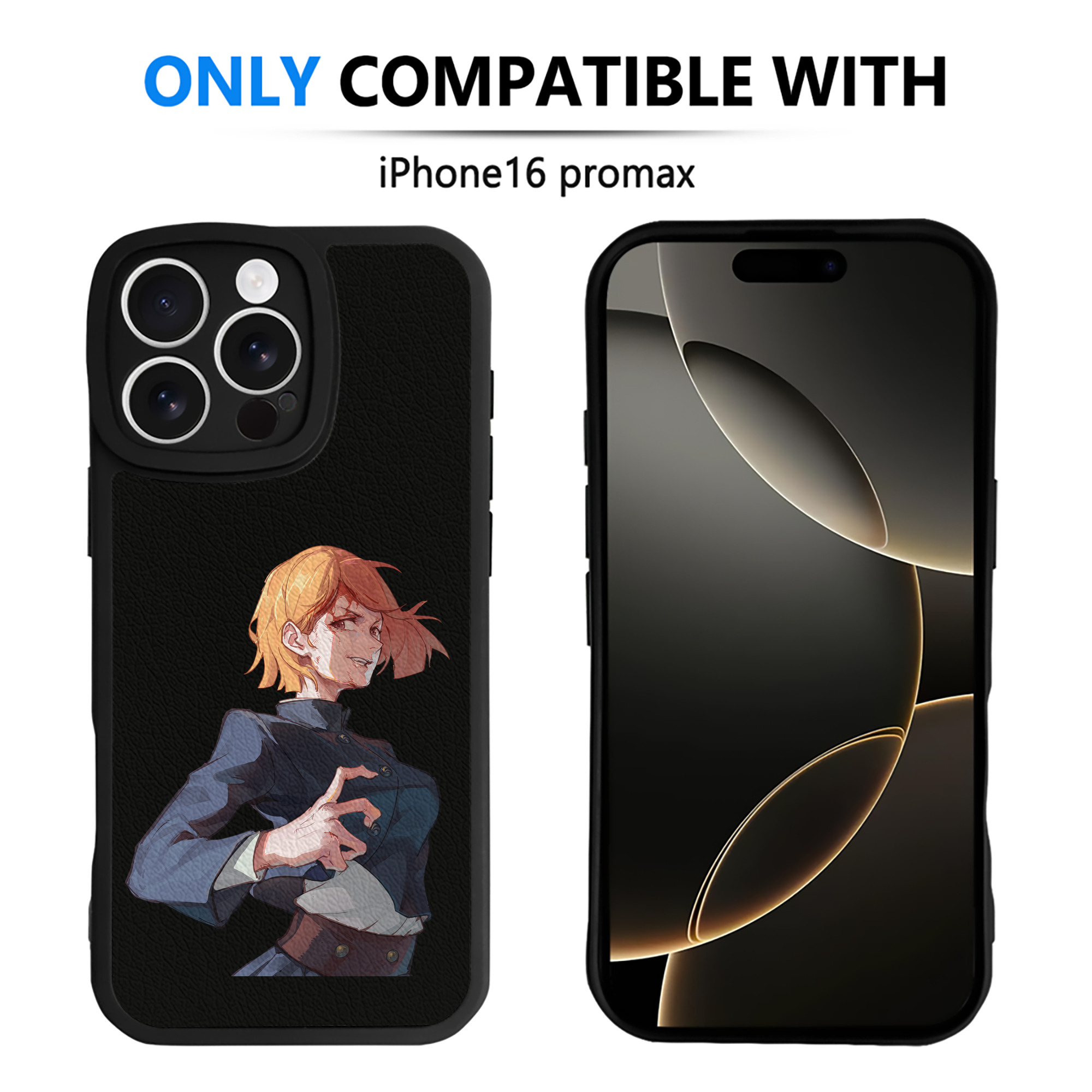 （画像用） 呪術廻戦 Jujutsu Kaisen 【iPhone 16シリーズ対応】シリコンスマホケース（レザー調） 材質：シリコン